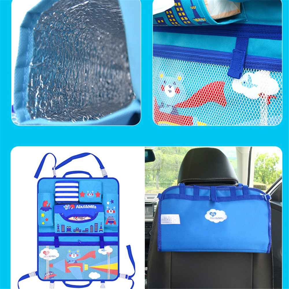 Bear - Cute Cartoon Pattern Car Back Seat Pocket Organizer Multi-pocket Hanging Bag Foldable Storage Collector