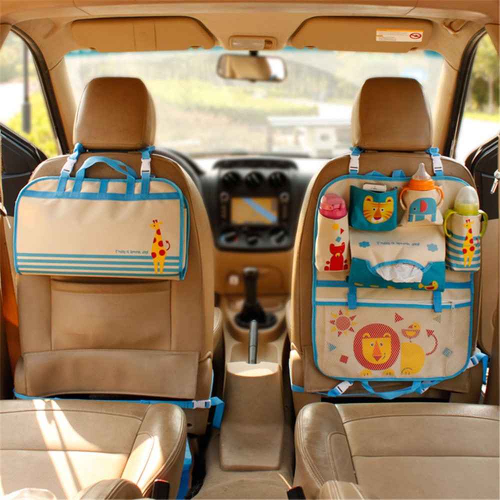 Lion - Cute Cartoon Pattern Car Back Seat Pocket Organizer Multi-pocket Hanging Bag Foldable Storage Collector
