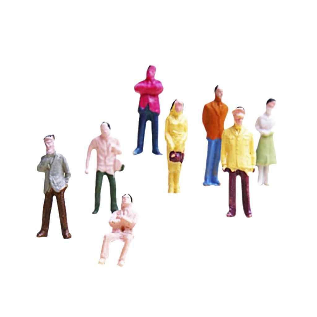 100pcs Painted Model Train People Figures Scale TT (1 to 100)