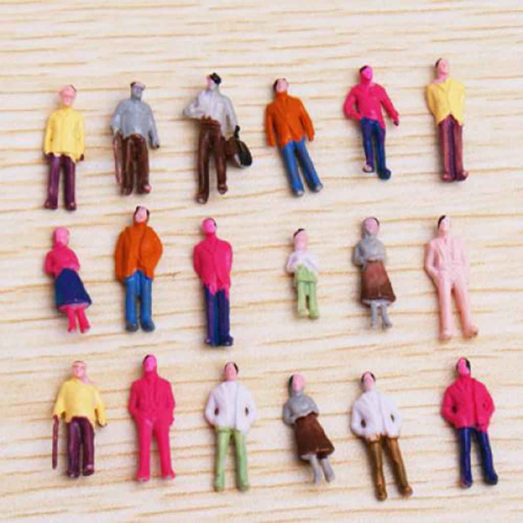 100pcs Painted Model Train People Figures Scale TT (1 to 100)