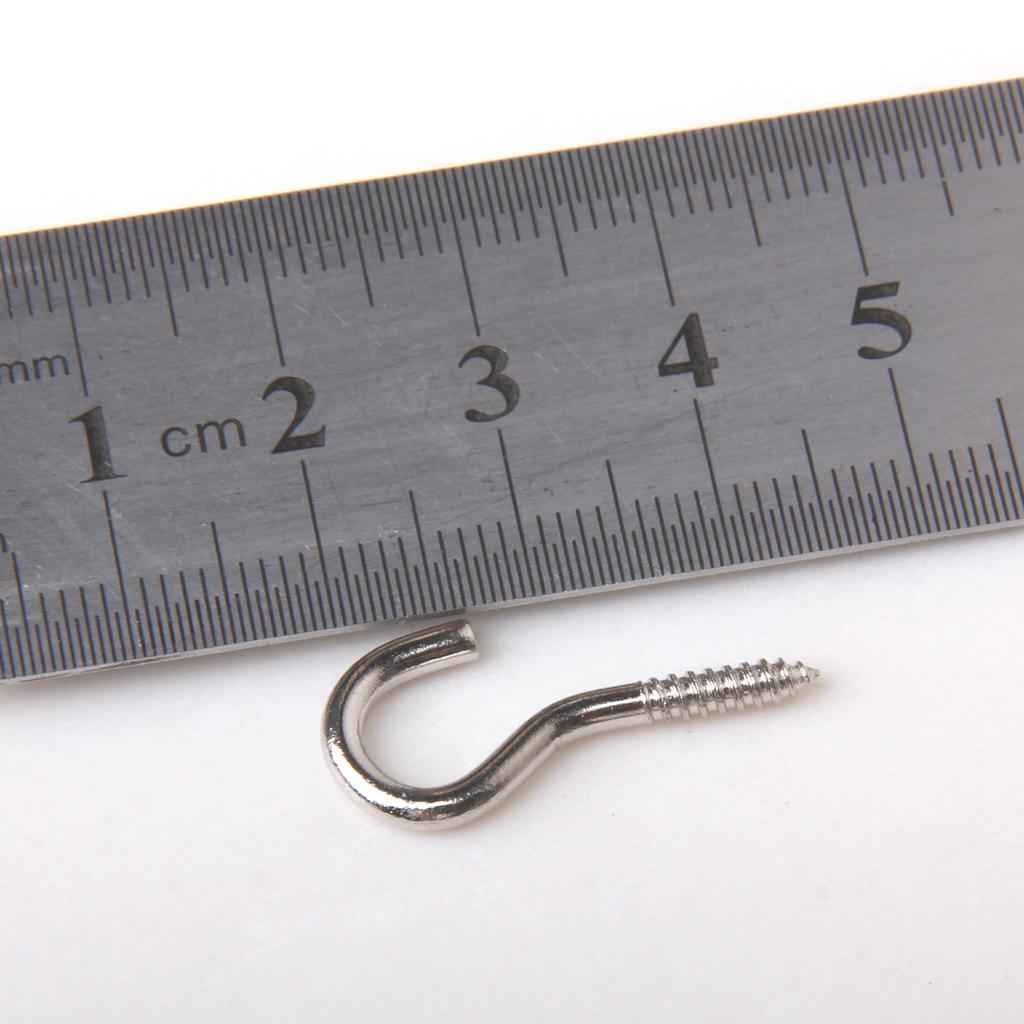 50pcs Screw Hook Eye Silver