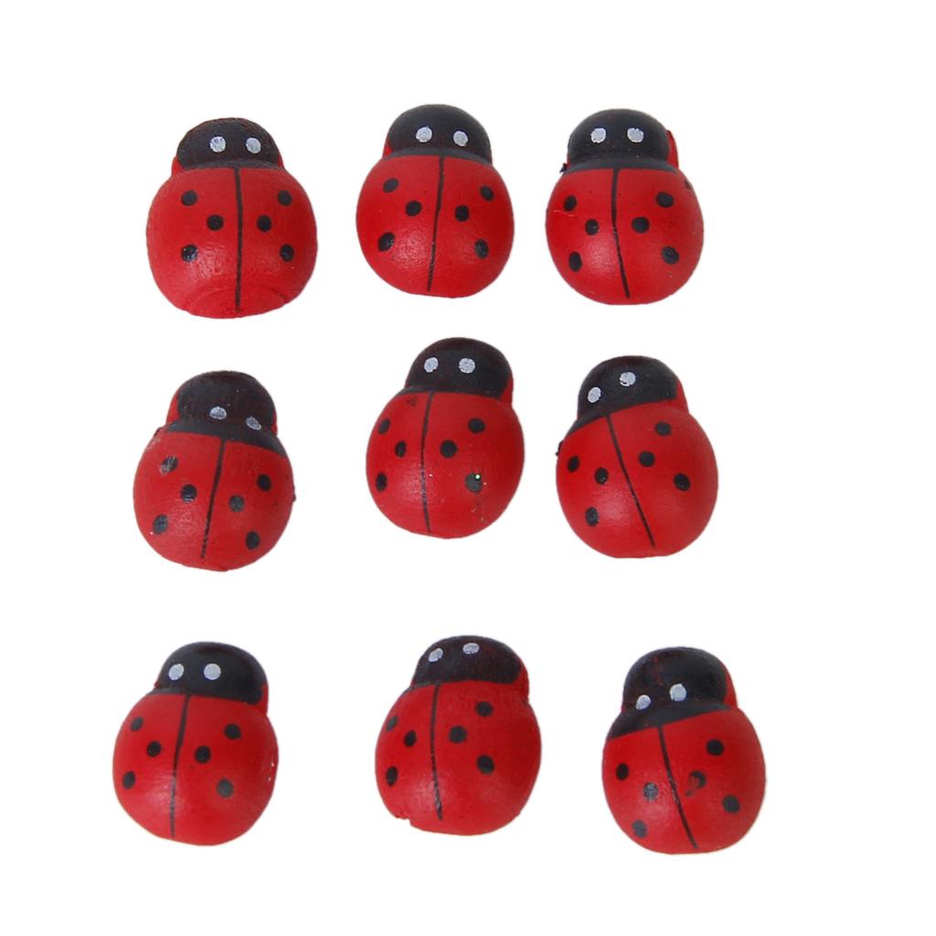 200 Pieces Small Wooden Beetle Ladybug+Bees Sponge Sticker Crafts DIY