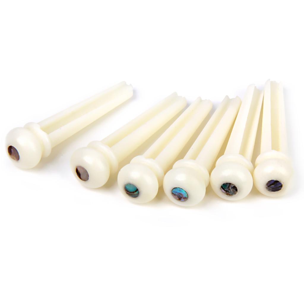 6 String Acoustic Guitar Bone Saddle Nut Bridge Pins with Rosewood Bridge