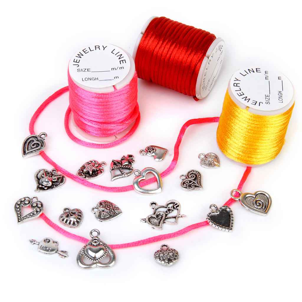 Alloy Silver Assorted Heart Shapes DIY Charms Pendants Beads Bulk Pack of 25