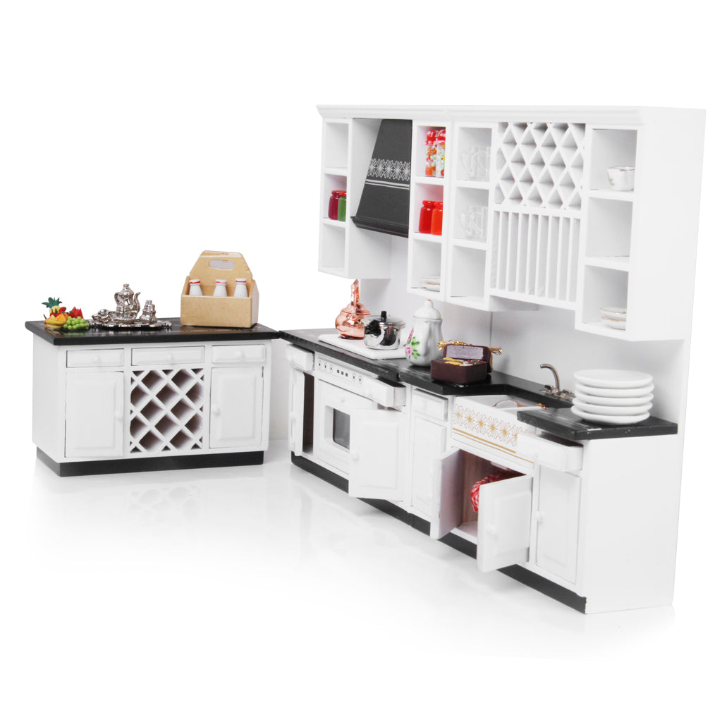 1/12 Dollhouse Miniature Furniture Wooden Kitchen Set & Food Board Accs 3pcs