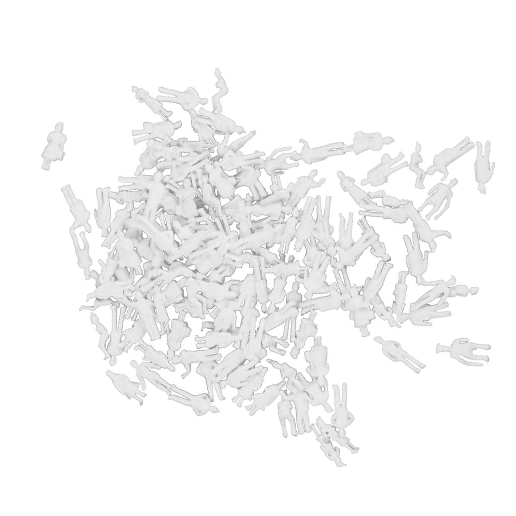 200Pcs White Model Train People Figures 1:150, 1:200 Scale
