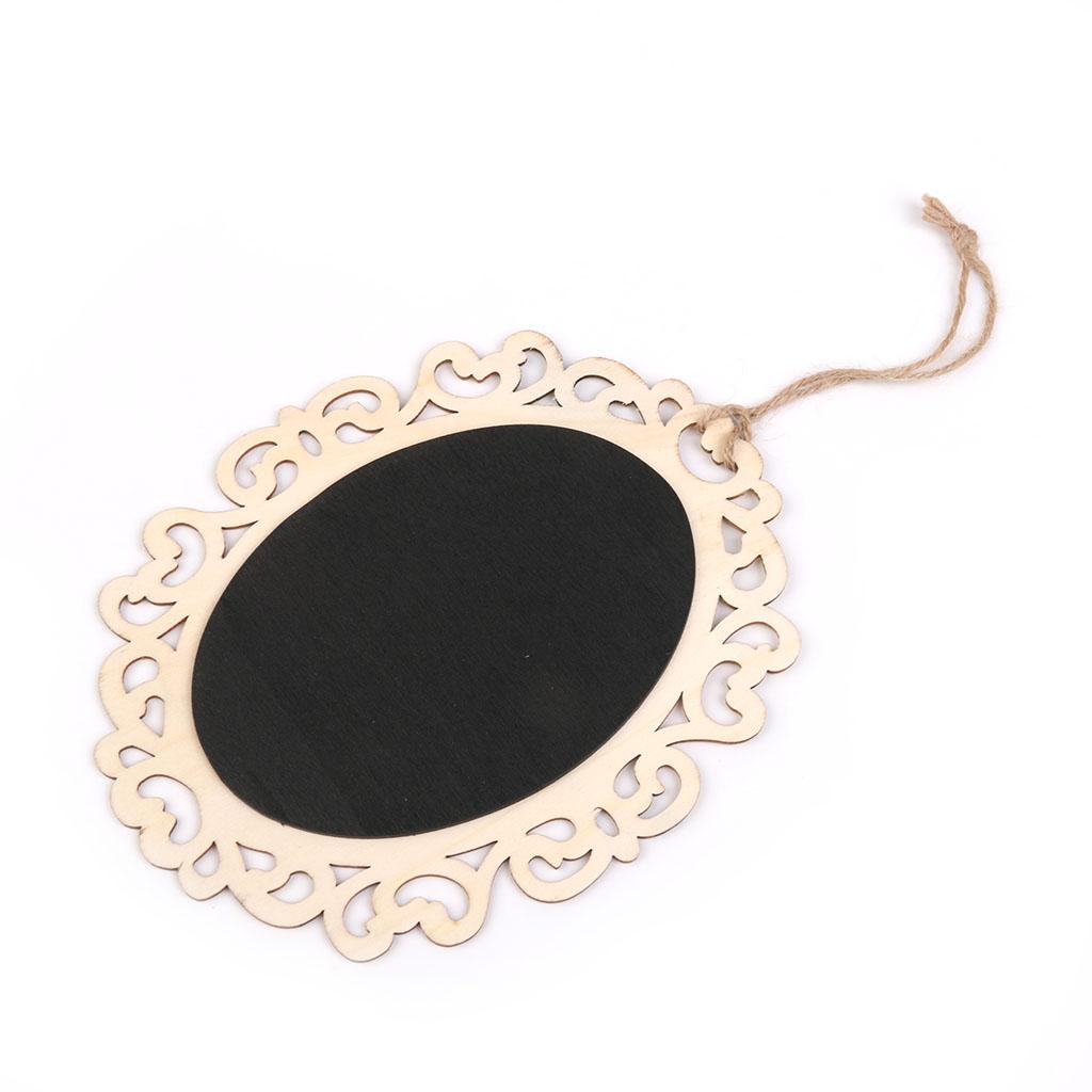 3Pcs Oval Wooden Hanging Blackboard Chalkboard Message Boards for Wedding