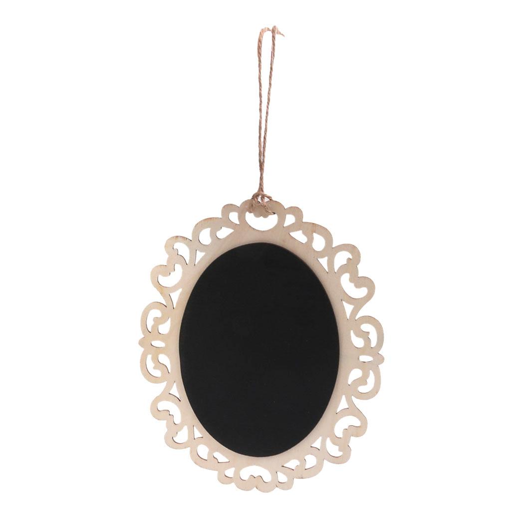 3Pcs Oval Wooden Hanging Blackboard Chalkboard Message Boards for Wedding