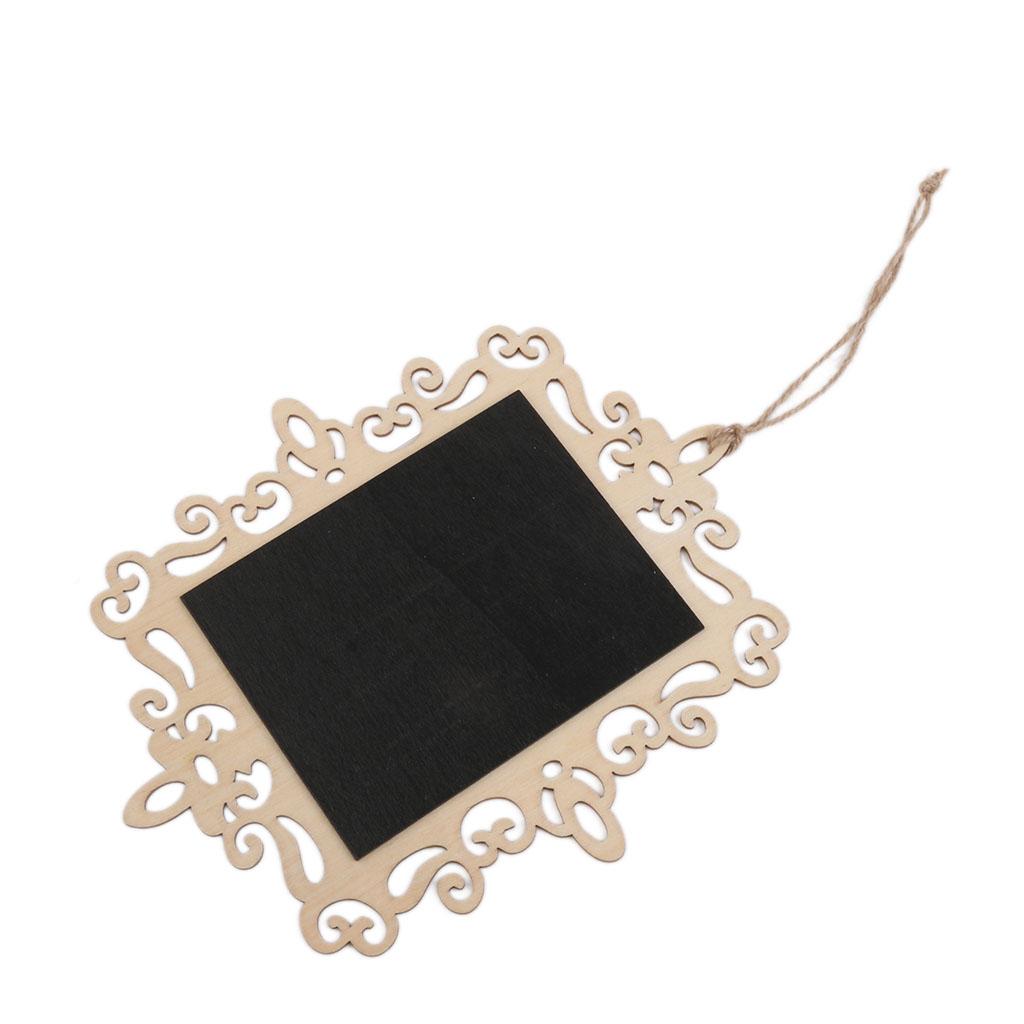 3Pcs Rectangle Wooden Hanging Blackboard Chalkboard Memo Reminder Tags
