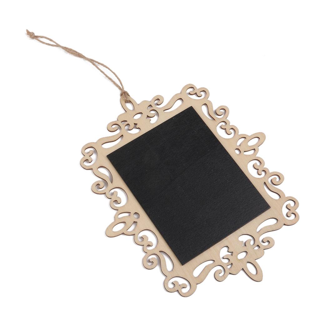 3Pcs Rectangle Wooden Hanging Blackboard Chalkboard Memo Reminder Tags