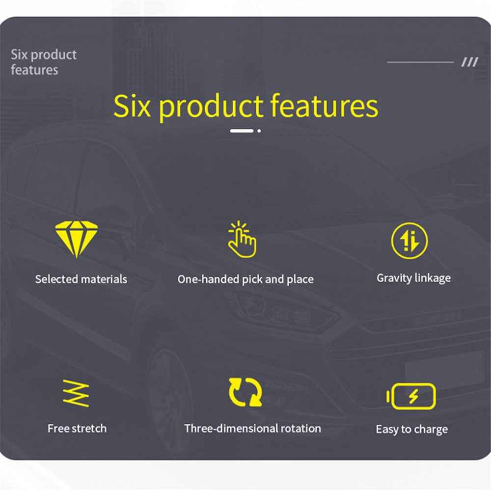 W9 Automatic Induction Car Mobile Phone Wireless Charger 15W Fast Charging Stand Mount Bracket
