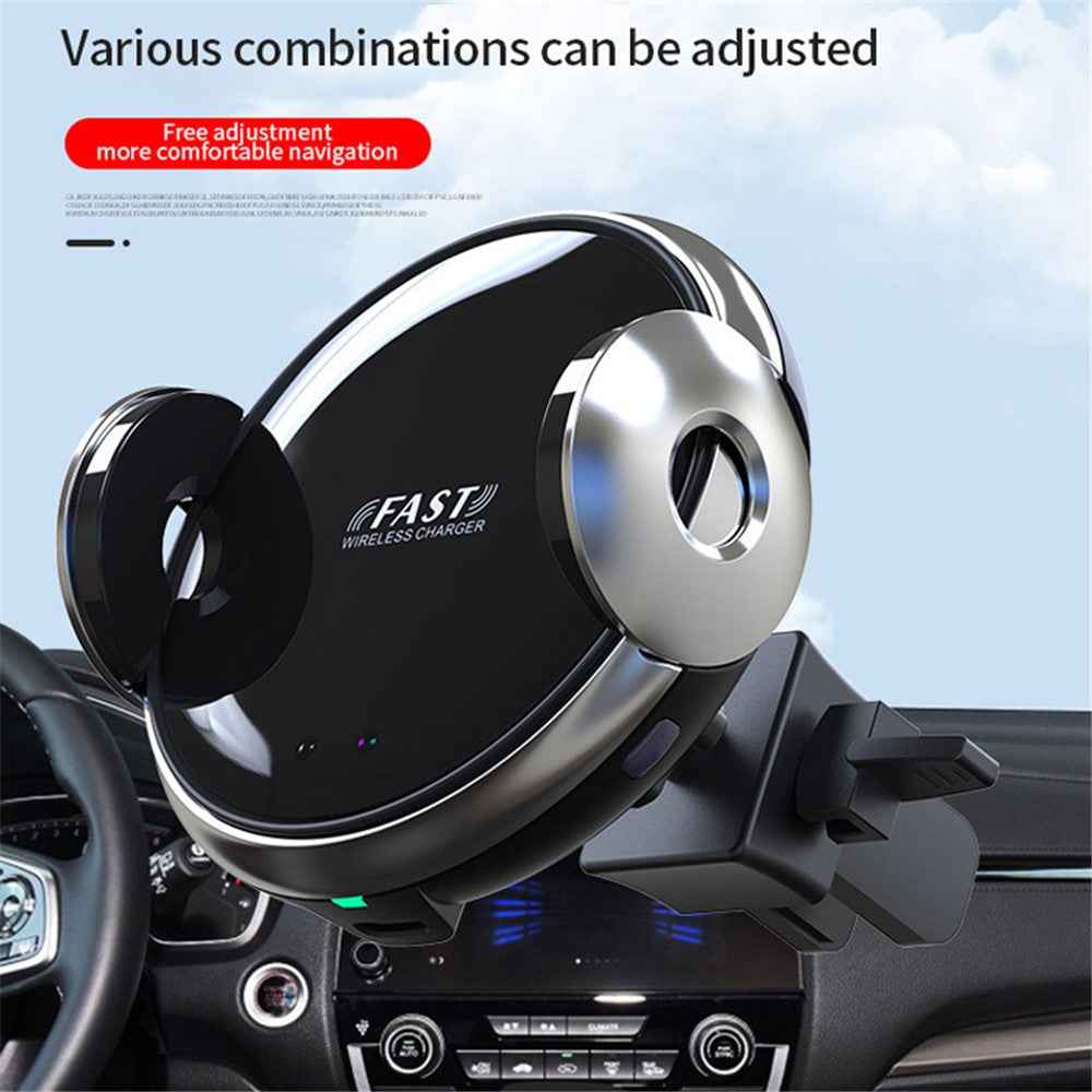 W9 Automatic Induction Car Mobile Phone Wireless Charger 15W Fast Charging Stand Mount Bracket