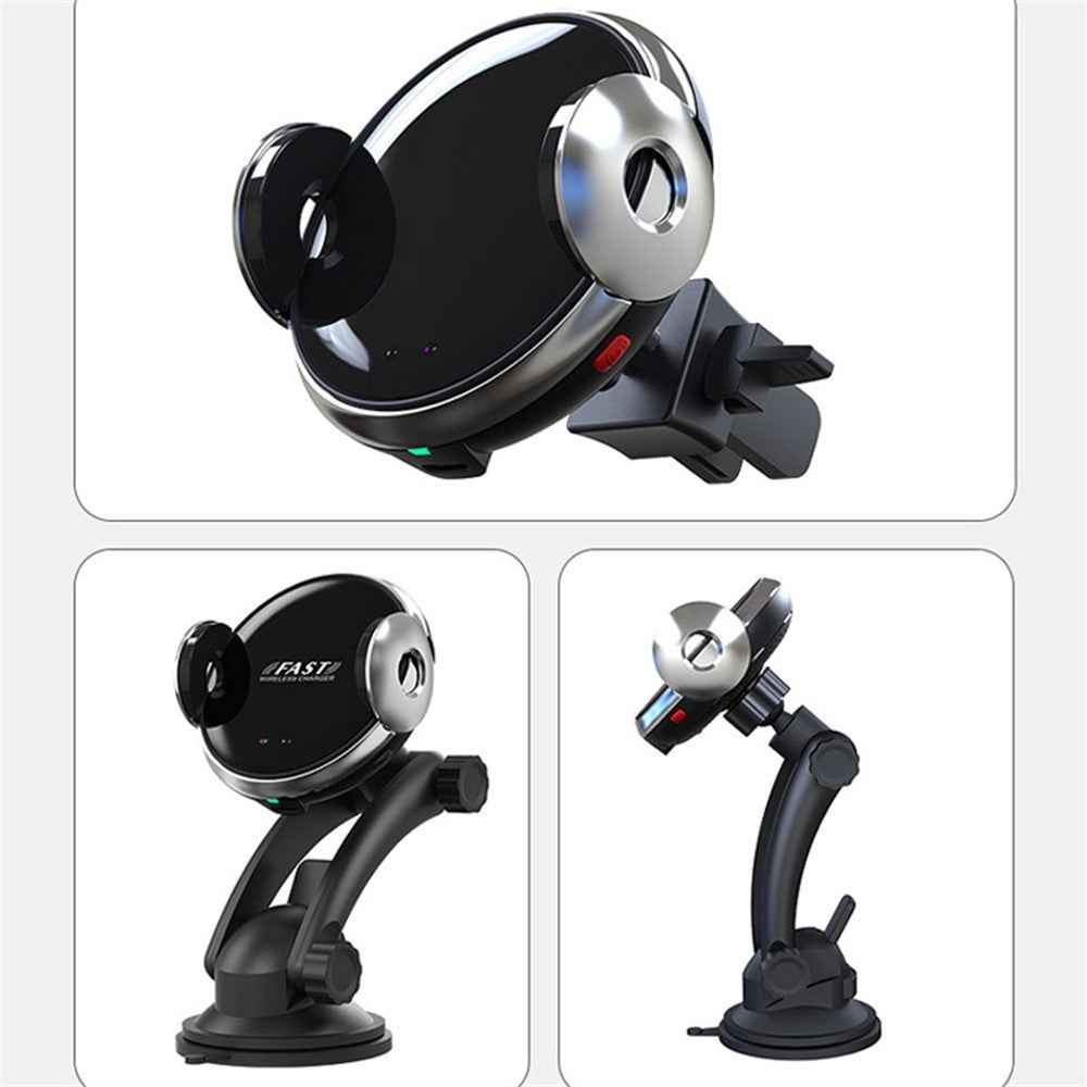 W9 Automatic Induction Car Mobile Phone Wireless Charger 15W Fast Charging Stand Mount Bracket