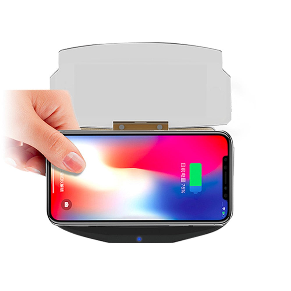 5W Qi Wireless Charger + Heads up Car Navigation Image Reflector HUD 2-in-1 Design for iPhone Samsung Huawei