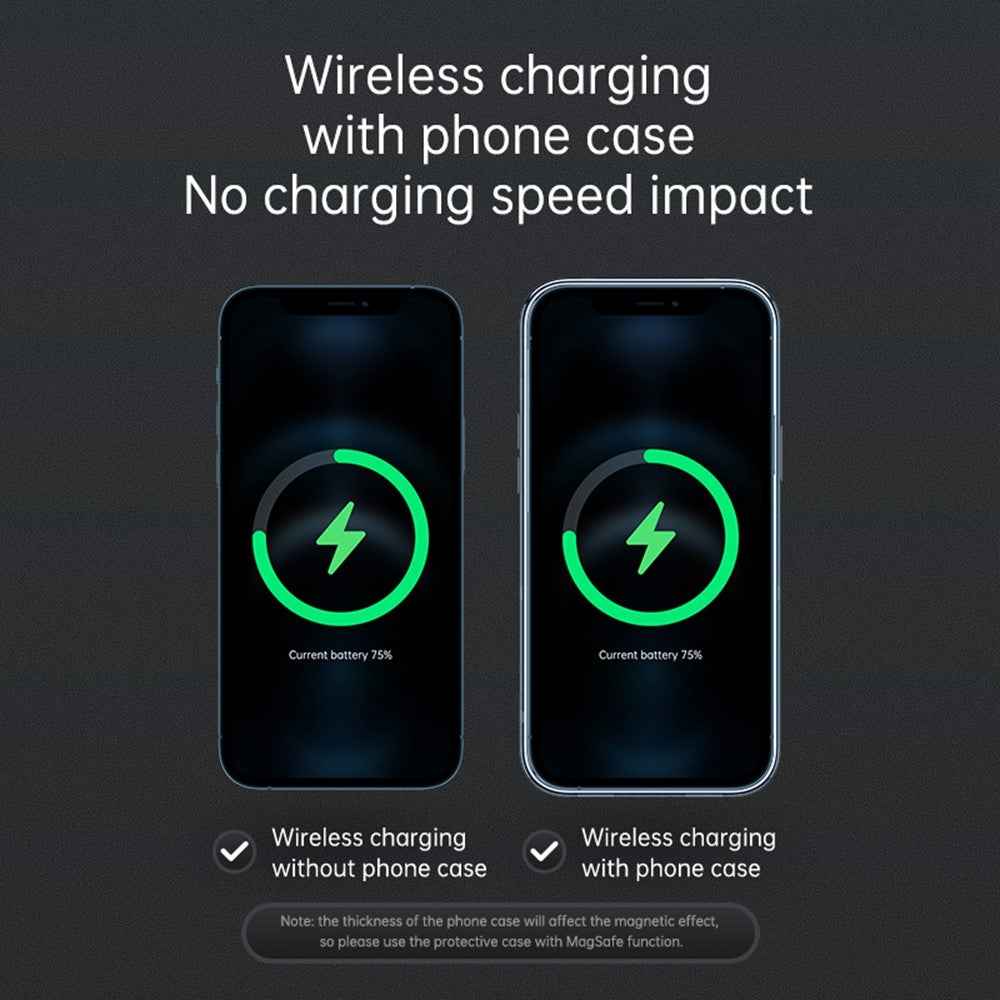 JOYROOM JR-ZS240 Car Air Vent 15W Magnetic Wireless Charger for iPhone 12/12 mini/12 Pro/12 Pro Max - Tarnish