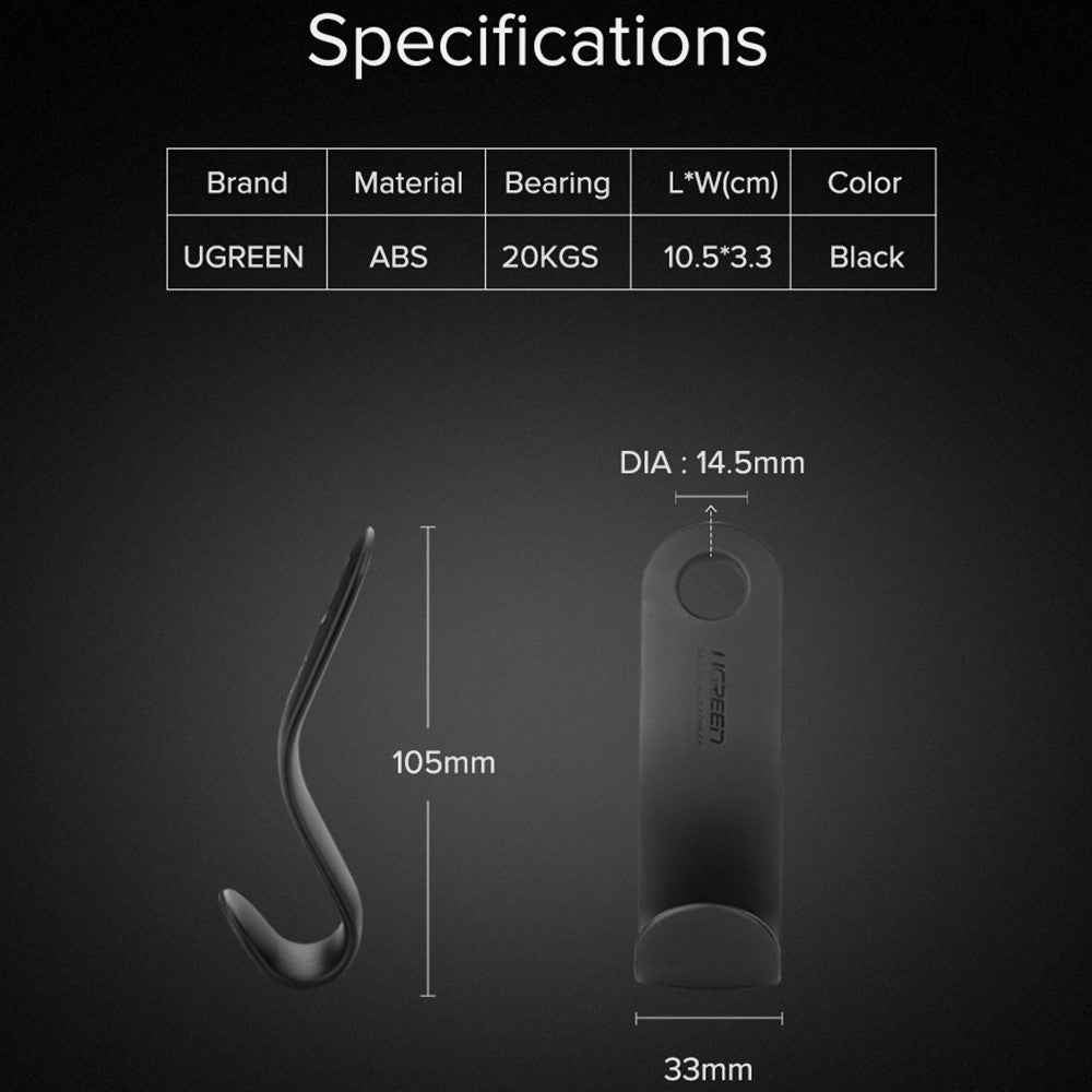 UGREEN 2Pcs Car Seat Headrest Hooks Universal Back Seat Organizer Hanger Storage Hook for Handbag Purse Grocery Bag