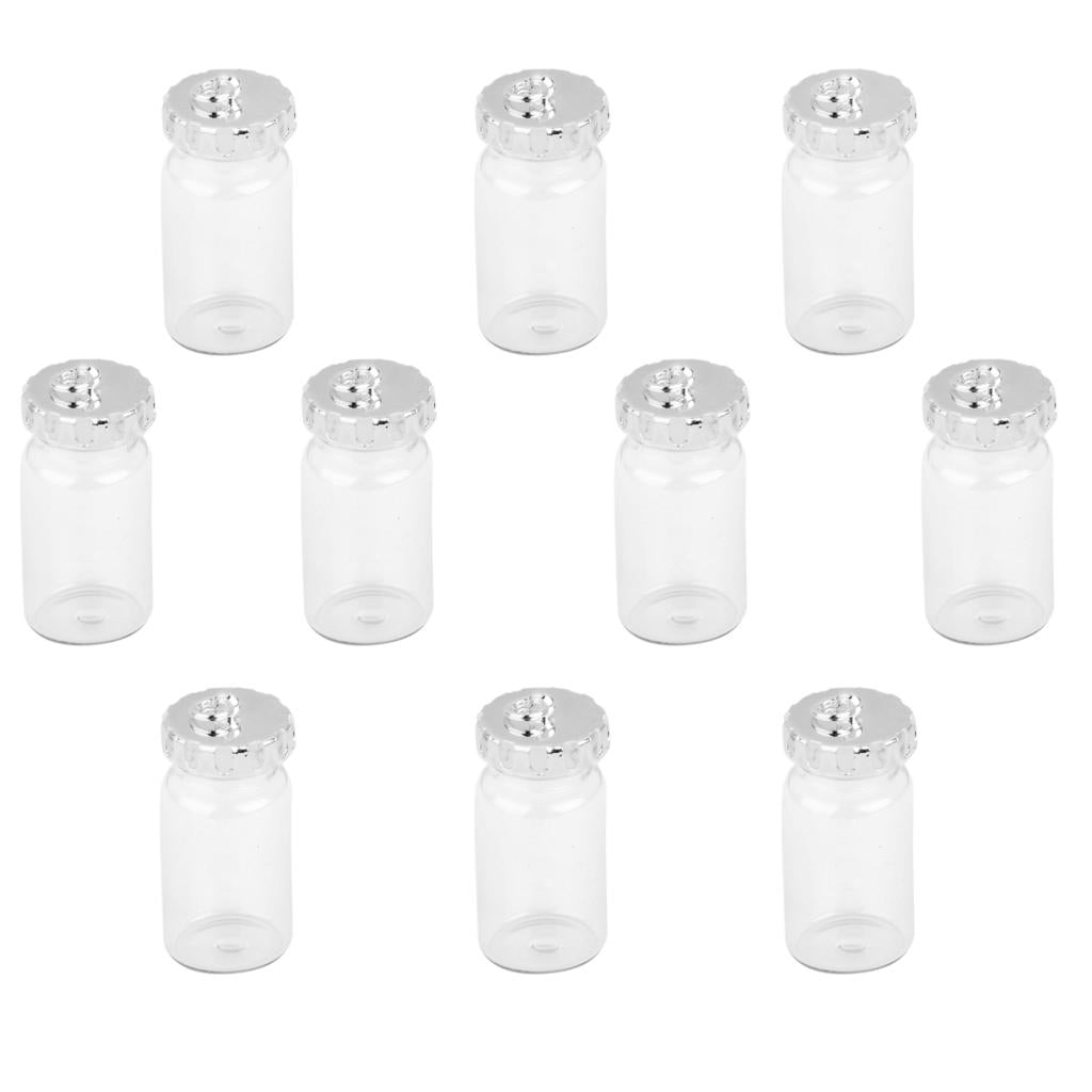 500 Pieces Mini Empty Glass Bottles Pendant Charms Vials Wish Bottles Clear