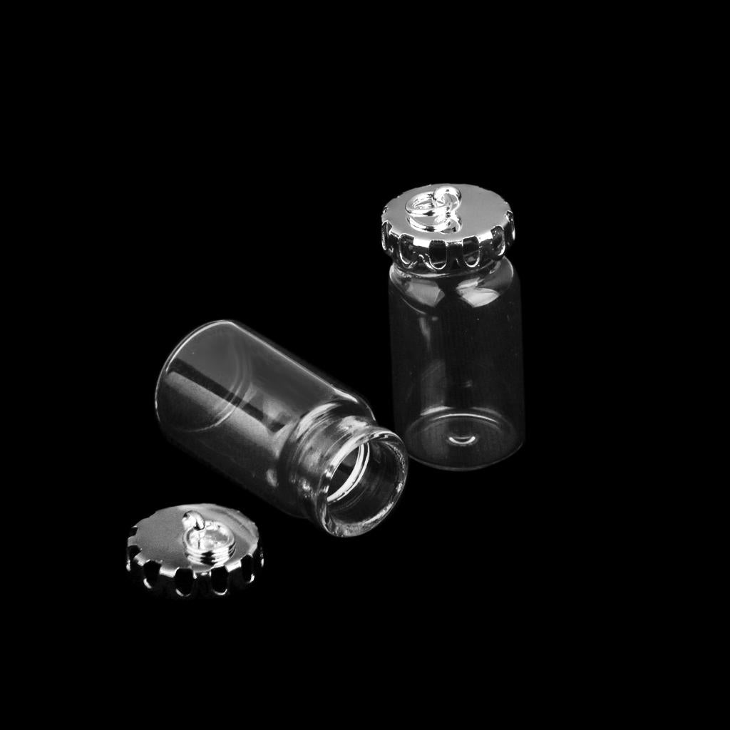 500 Pieces Mini Empty Glass Bottles Pendant Charms Vials Wish Bottles Clear