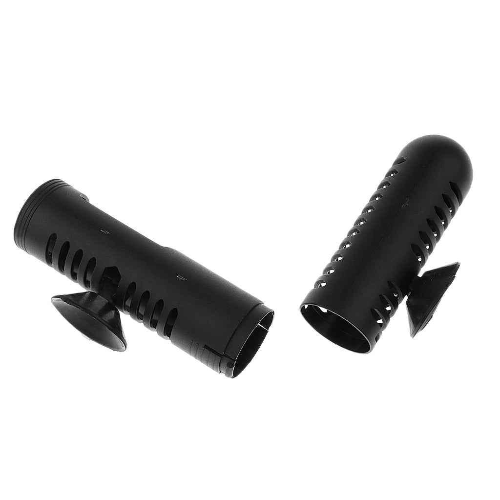 Aquarium Heater Guard Protector w/ Suction Cups - Black
