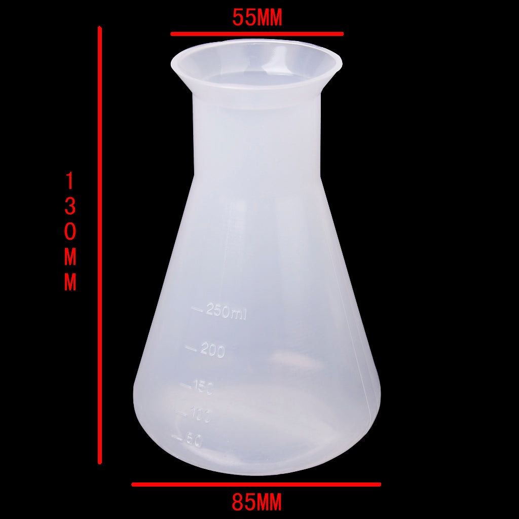 250ml Conical Flask Bottle & 500ml Graduated Beaker Measuring Lab Supply