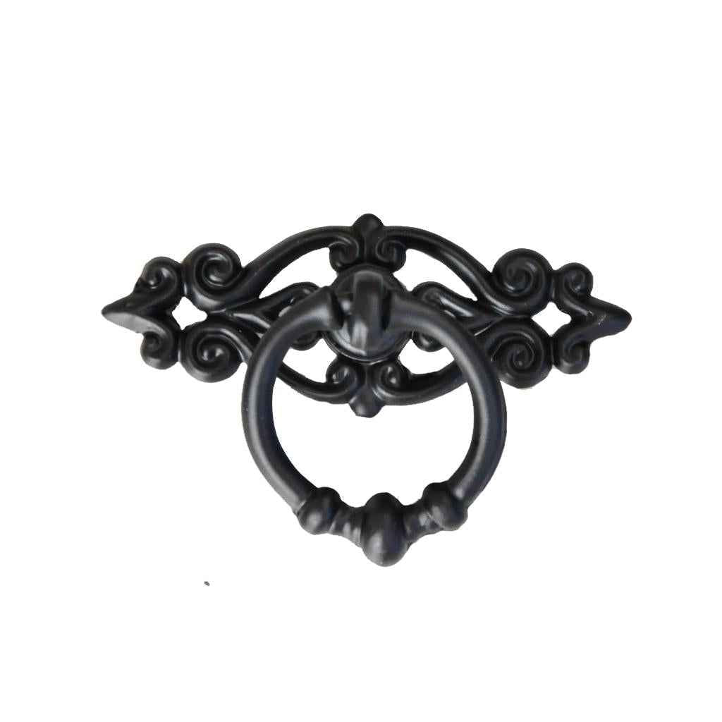 Antique Black Cabinet Drawer Drop Ring Pulls Cupboard Bin Knob Handle DIY