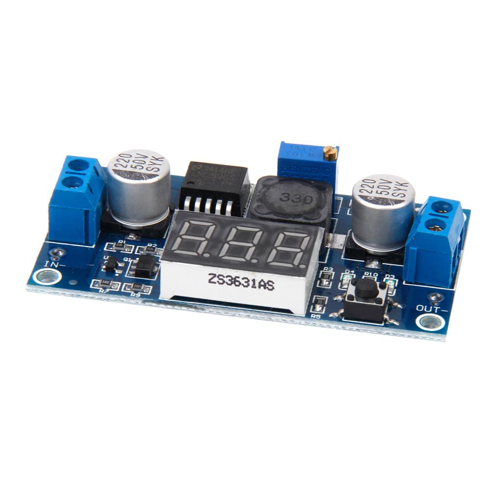 5 Pieces Adjustable Step-down DC-DC Power Module with Voltmeter Display