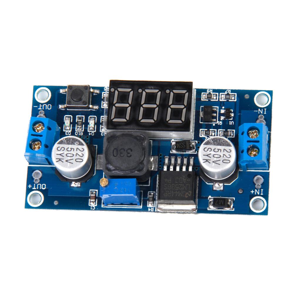 5 Pieces Adjustable Step-down DC-DC Power Module with Voltmeter Display