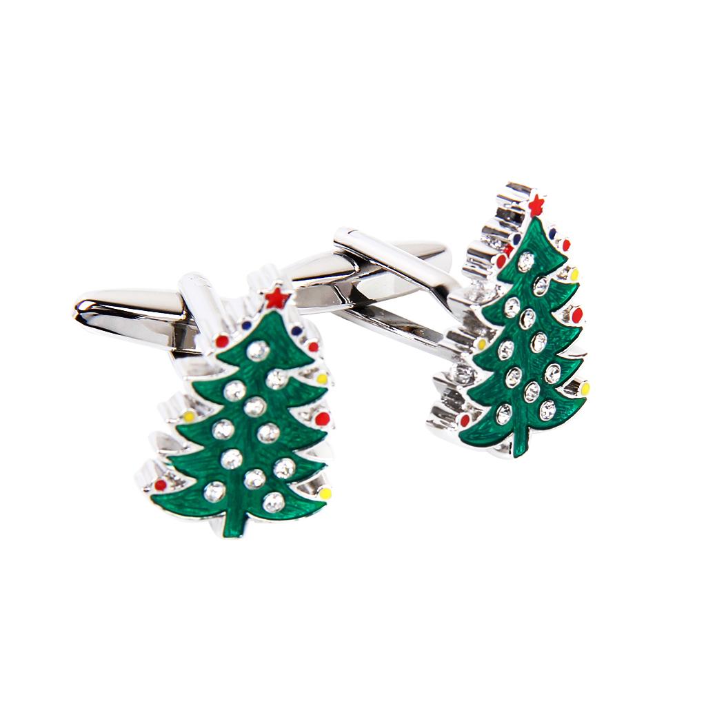 8pcs Men Suit Cufflinks Cuff Links Xmas Tree Snowman Snowflake Santa Claus