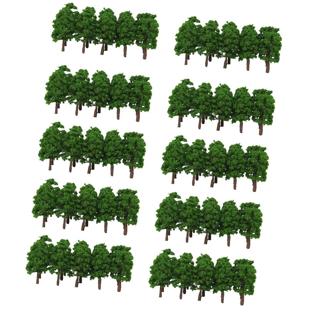 200x Plastic Model Tress Train Railroad Scenery 1:150 Scale Green Props Kit