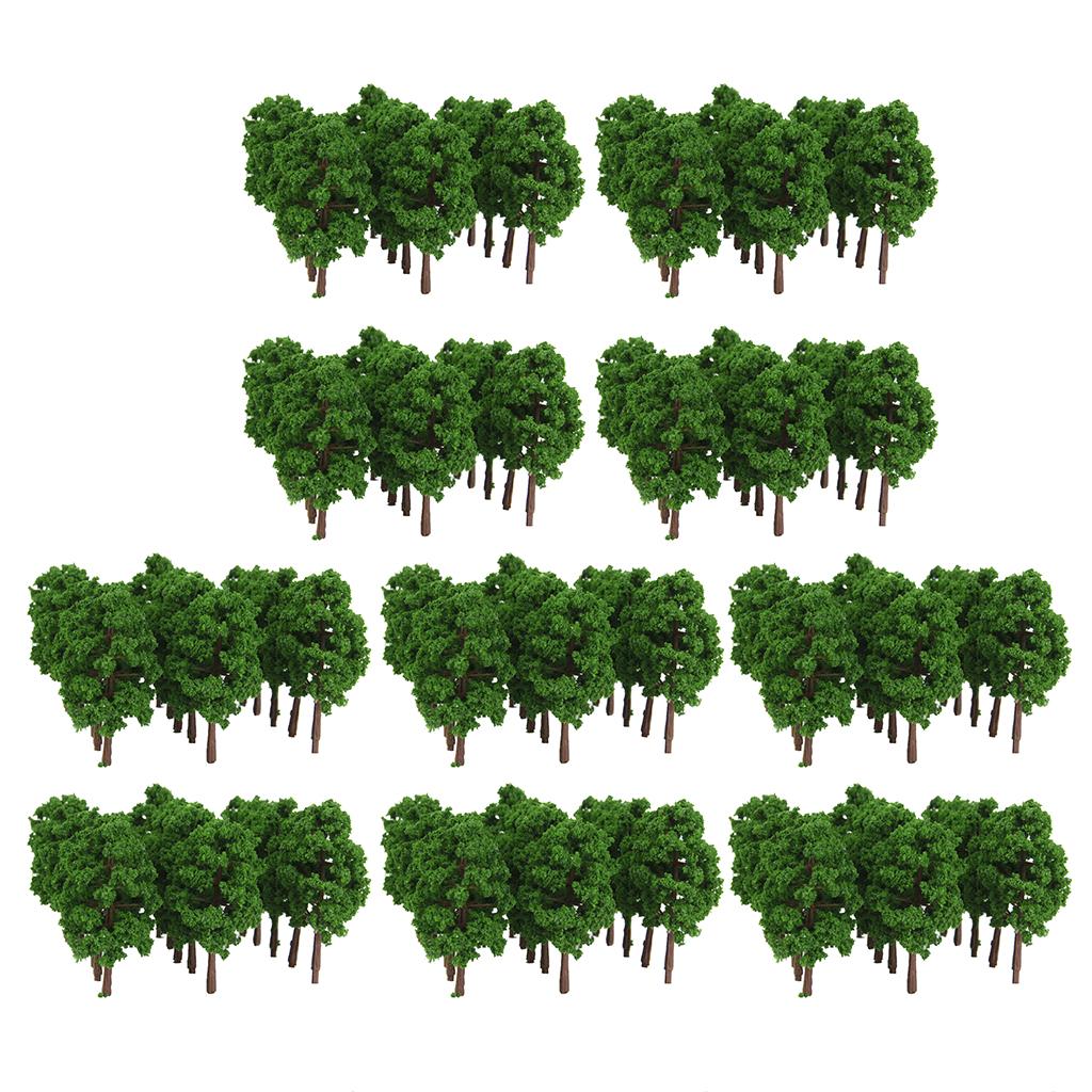 200x Plastic Model Tress Train Railroad Scenery 1:150 Scale Green Props Kit