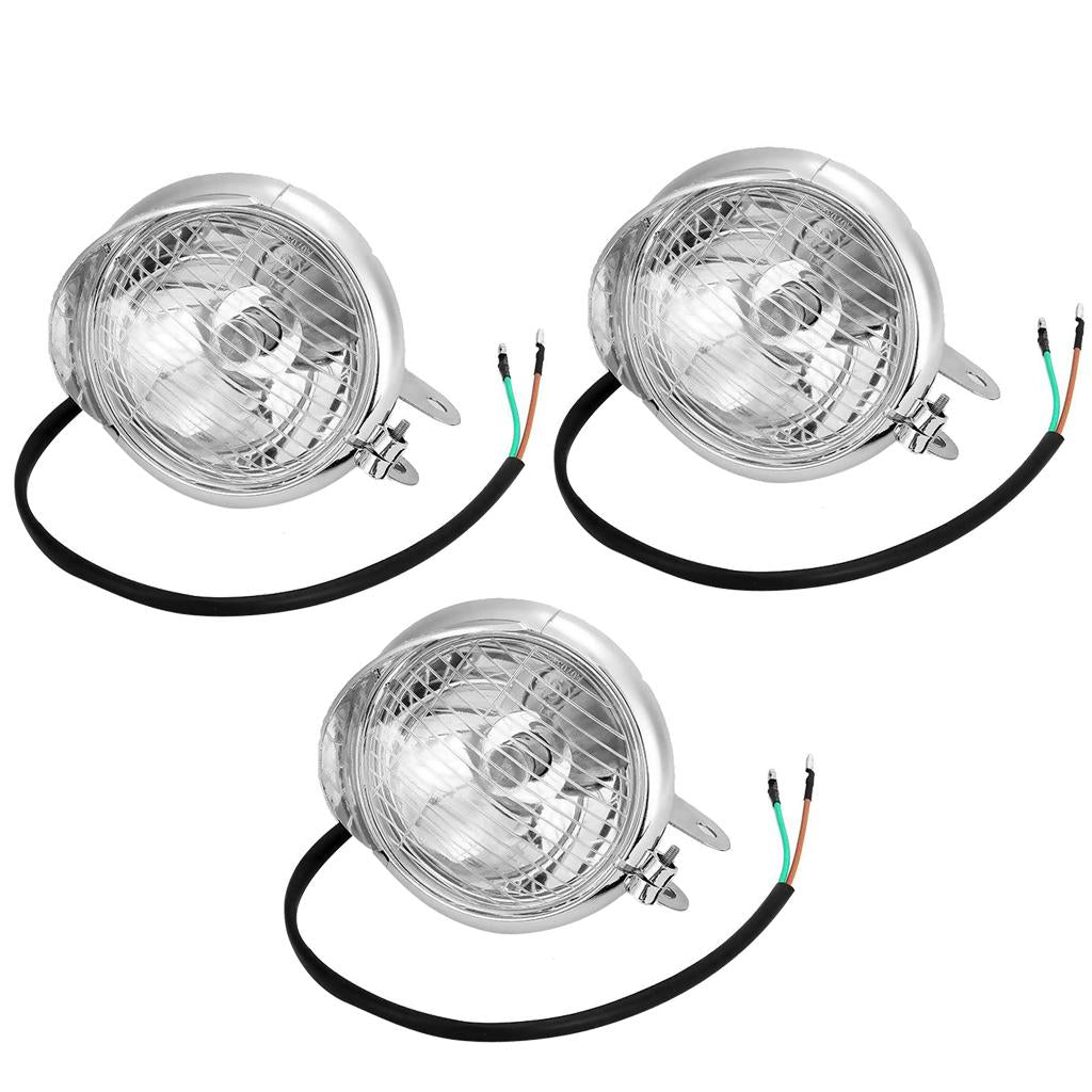 3pcs 4 Motorcycle Custom Chrome Spot Light Fog Light Head Lamp for Honda"