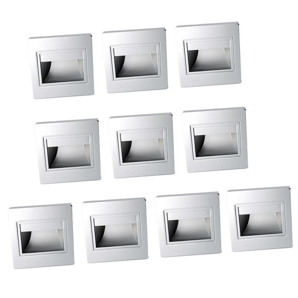 10x Outdoor 1.5W LED Wall Recessed Lamp Pathway Step Deck Lamp-Warm White