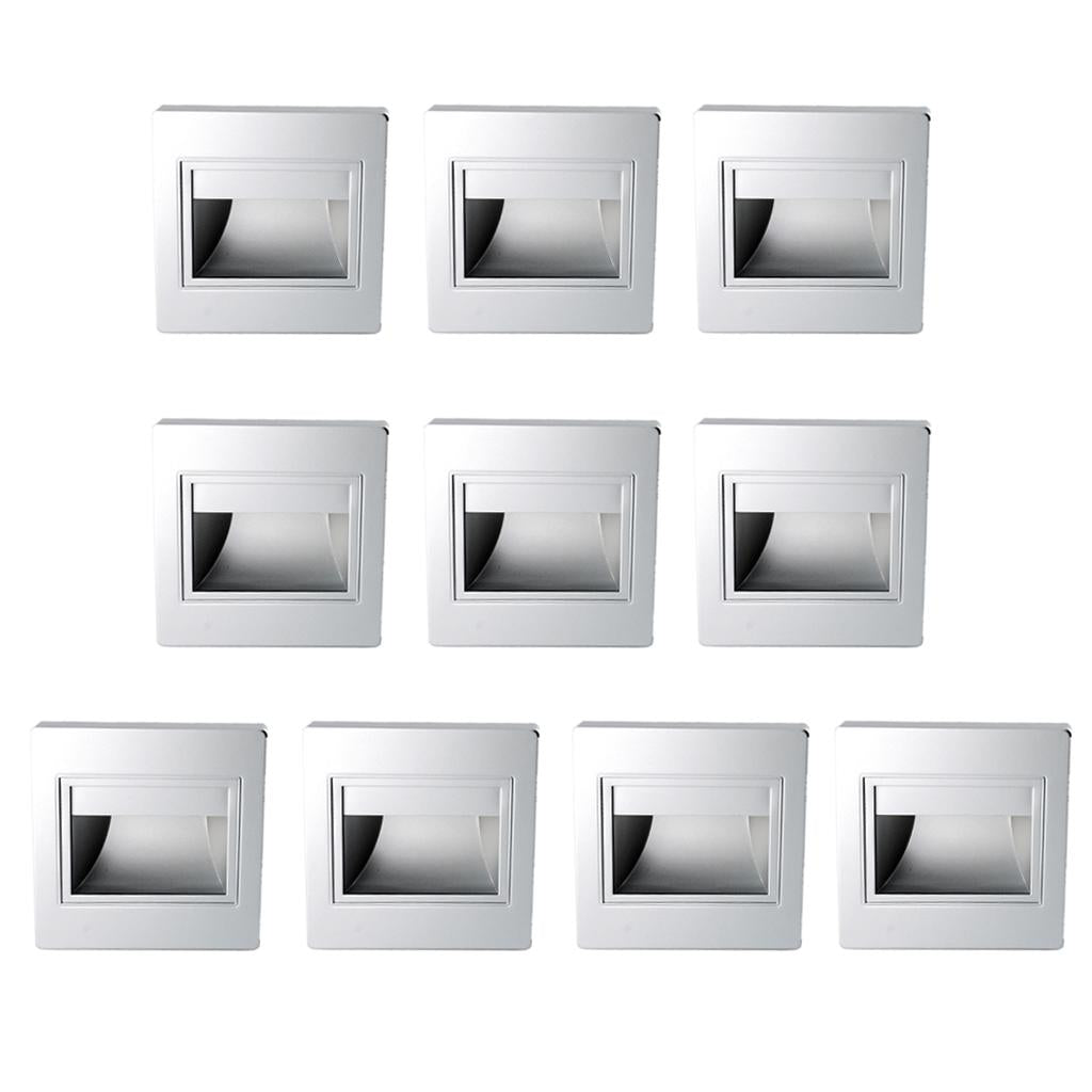 10x Outdoor 1.5W LED Wall Recessed Lamp Pathway Step Deck Lamp-Warm White