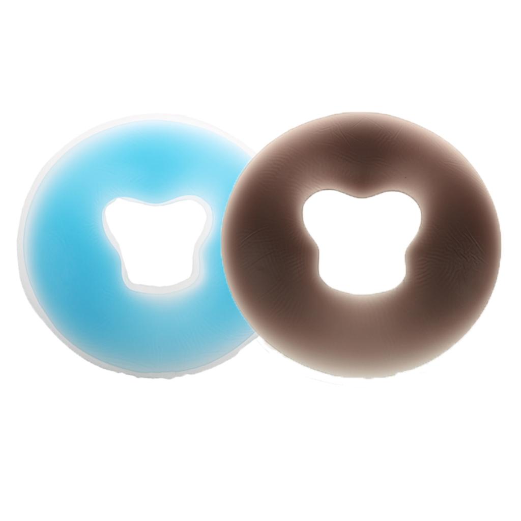 2 Pieces SPA Silicone Gel Face Cradle Cushion Pillow for Massage Table Bed