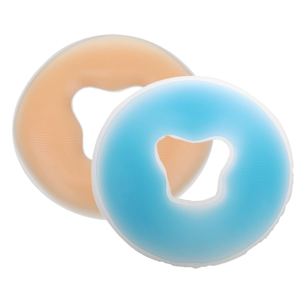 2 Pieces Silicone Gel Face Down Cradle Cushion Pillow for Massage Table Bed