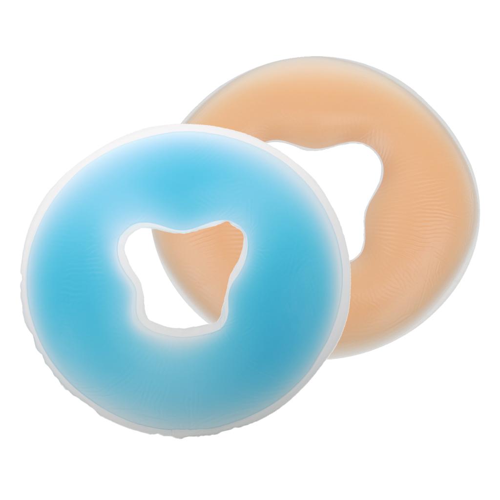 2 Pieces Silicone Gel Face Down Cradle Cushion Pillow for Massage Table Bed