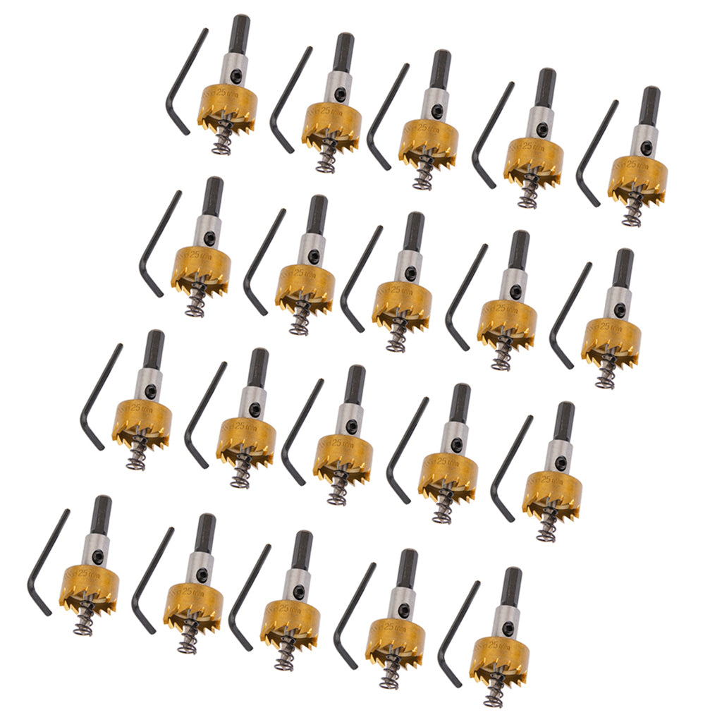 20 Sets 25mm Carbide Tip Drill Bit Cutter for Metal Stainless Steel