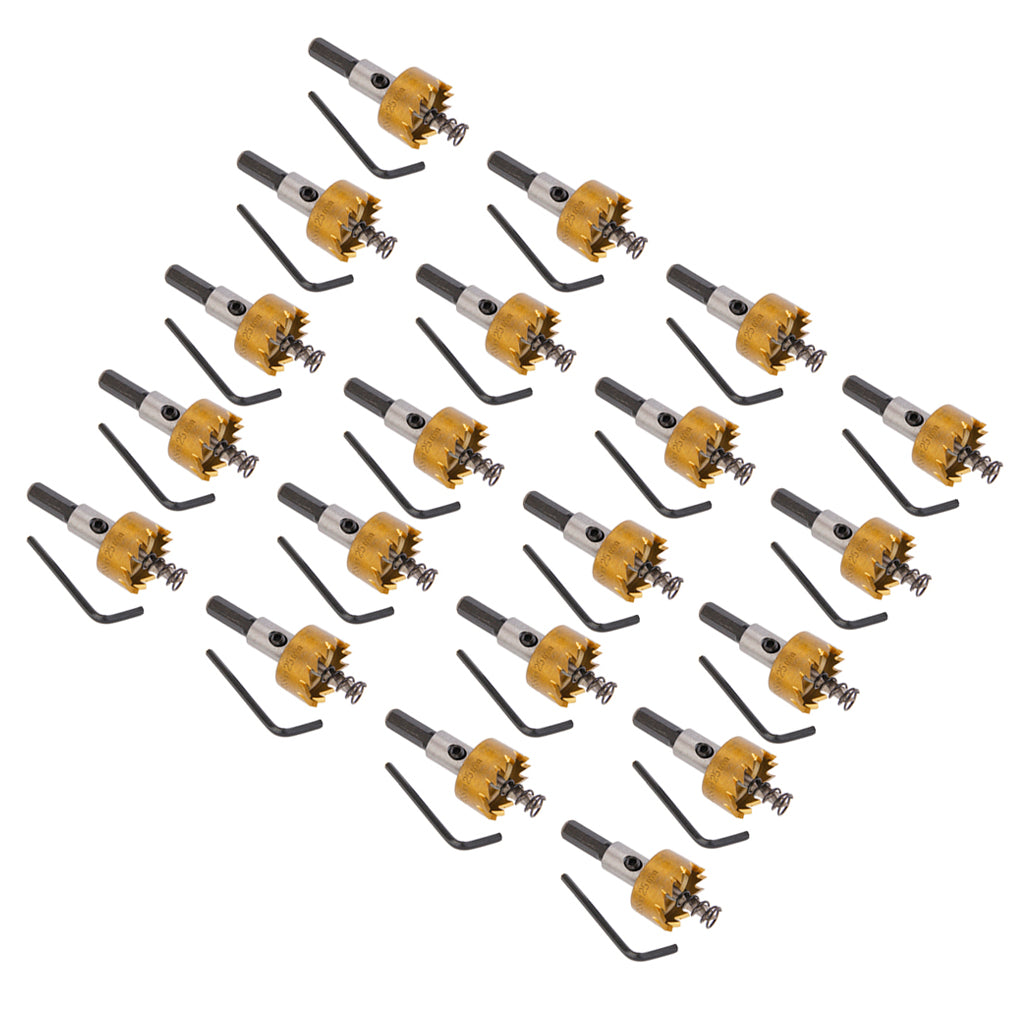 20 Sets 25mm Carbide Tip Drill Bit Cutter for Metal Stainless Steel
