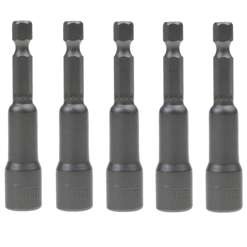 10 Pieces 7mm Hex Socket Sleeve Nozzles Magnetic Nut Driver Drill Bit Tools