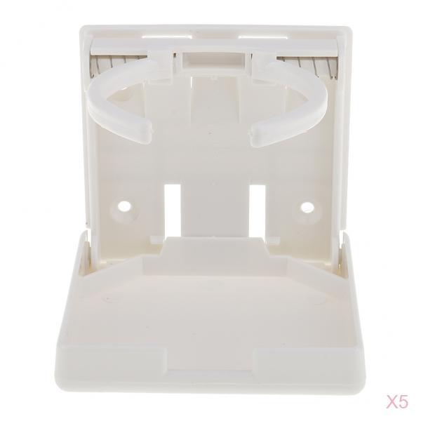 5x Adjustable Folding Cup Drink Holder for Marine Boat Caravan Car RV White