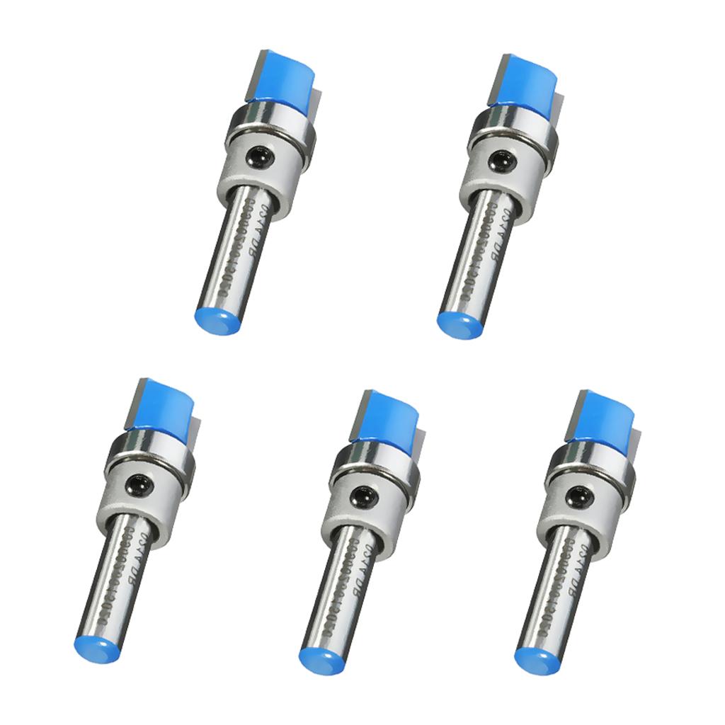 5 Piece Straight Flute Flush Trim Pattern Router Bit Cutter Top Bearing Tool
