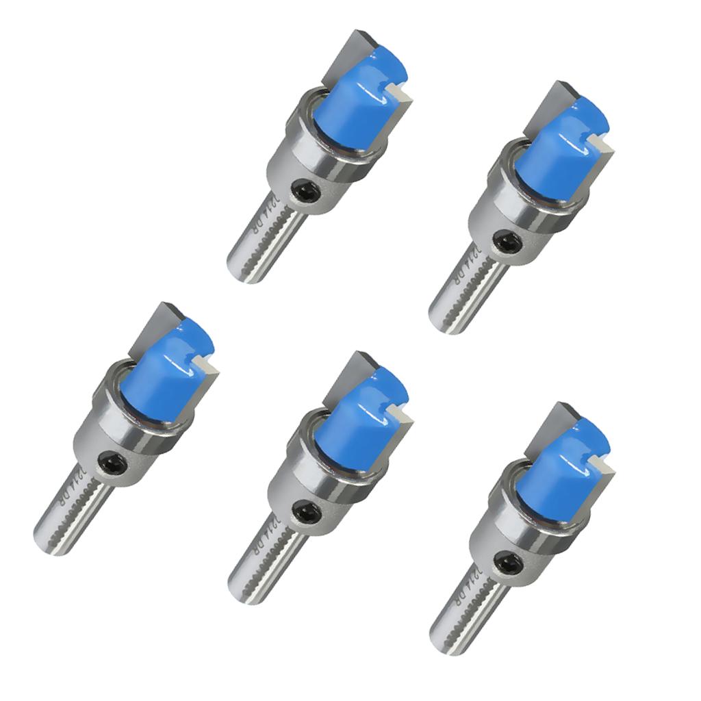 5 Piece Straight Flute Flush Trim Pattern Router Bit Cutter Top Bearing Tool