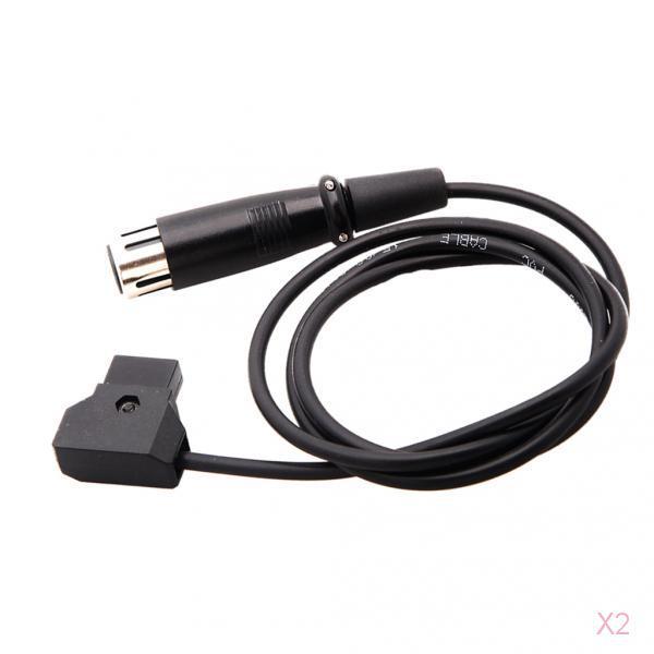 2Piece D-Tap Male to Female 4-Pin XLR Cable for Power Supply Battery 1Meter
