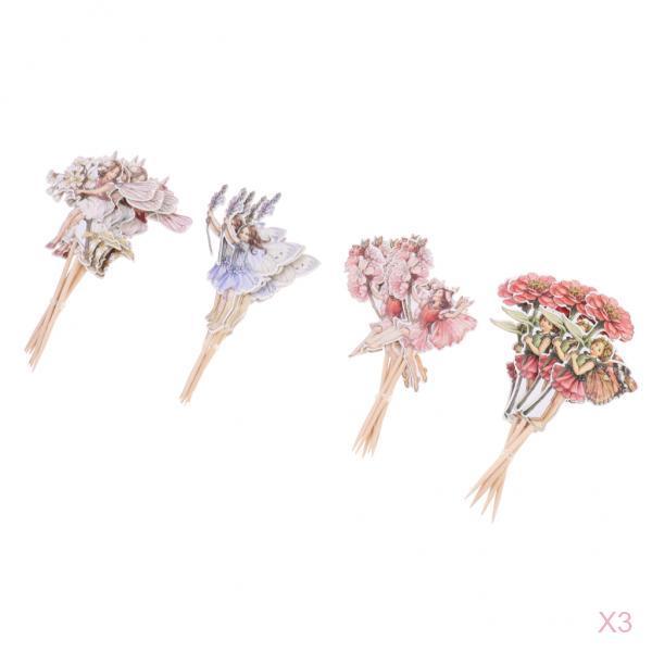 72pcs Flower Fairy Pixie Cupcake Cake Topper Pick Party Cake Decor