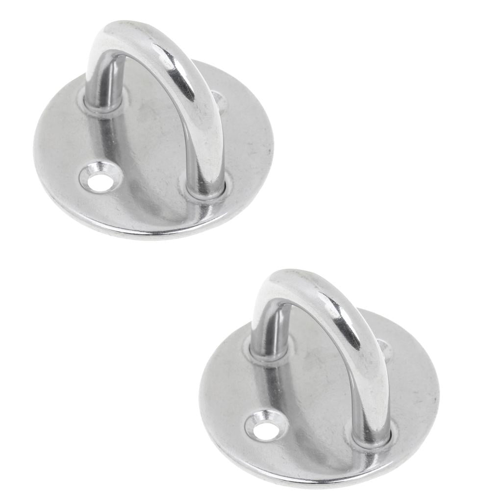 2Pcs Stainless Round Pad Eye Plate Sail Boat Kayak Sunshades Accessory M5