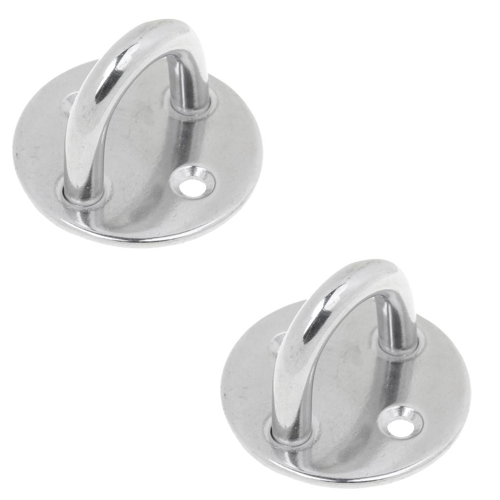 2Pcs Stainless Round Pad Eye Plate Sail Boat Kayak Sunshades Accessory M5