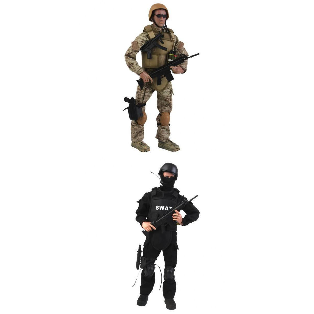 1/6 Special Forces Soldier Combat Desert SWAT&ACU Soldier 12 Action Figures"