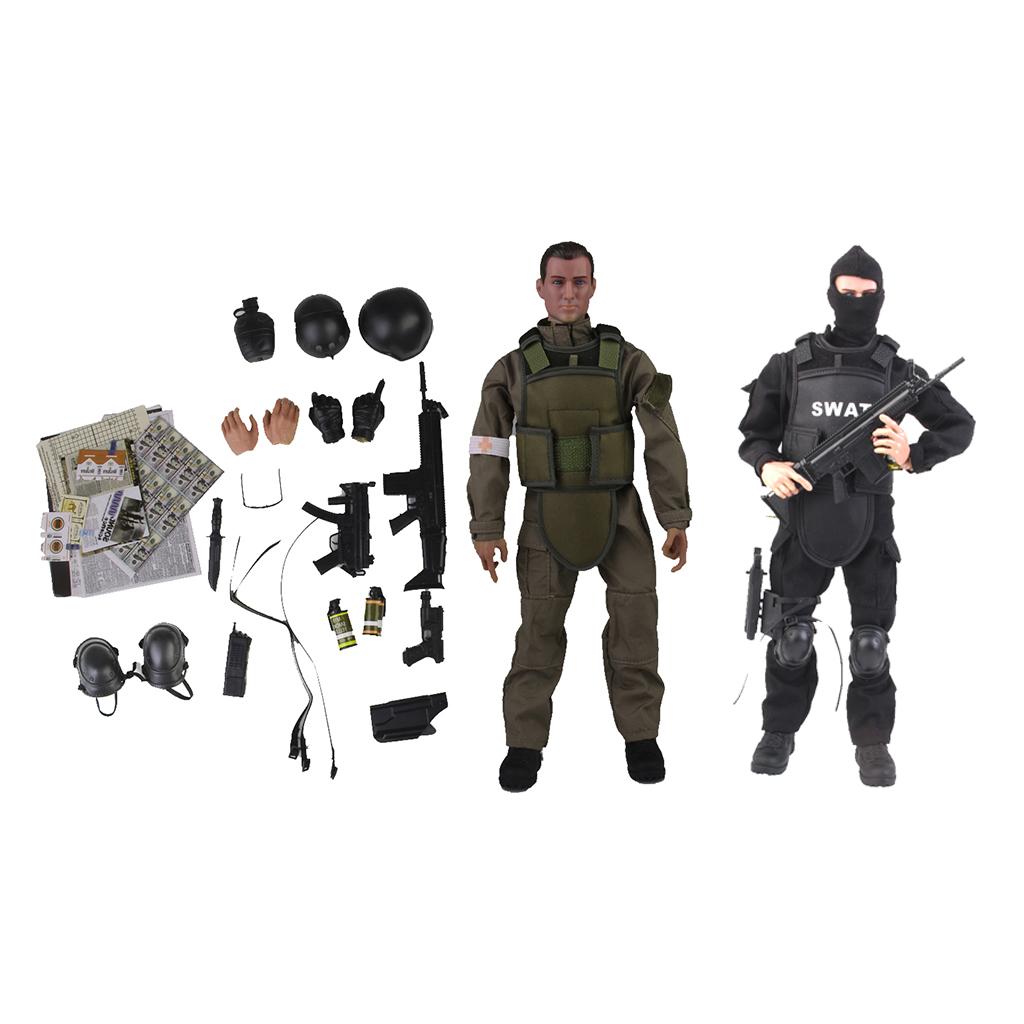1/6 Special Forces Soldier Combat Desert SWAT 12 Action Figures Equipmental"