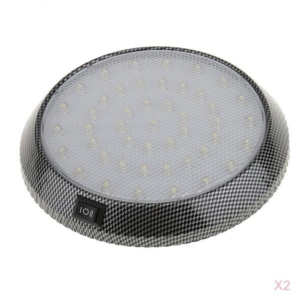 2x White DC12V 46LED Car Vehicle Interior Roof Ceiling Dome Light Round Lamp