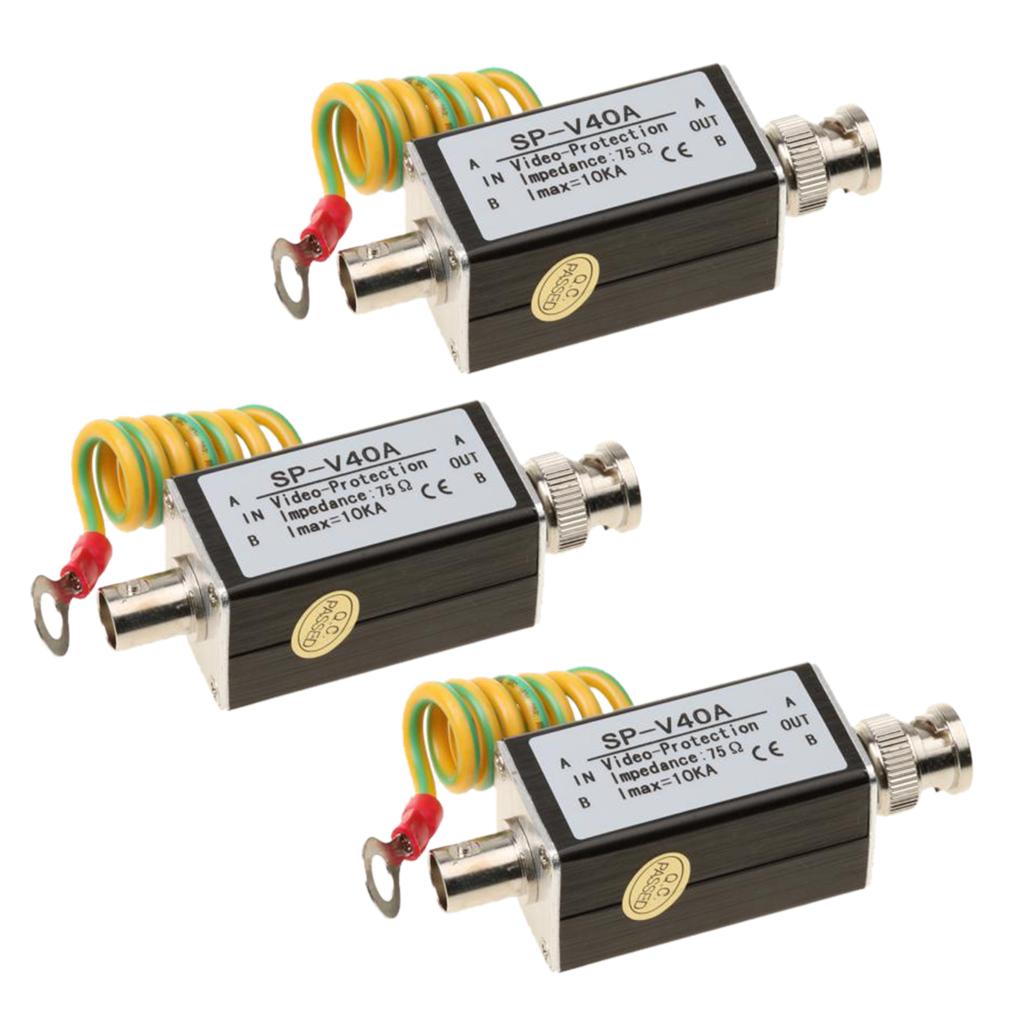 3 Pieces Video Signal Surge Protector Arrester Protection Device for Camera